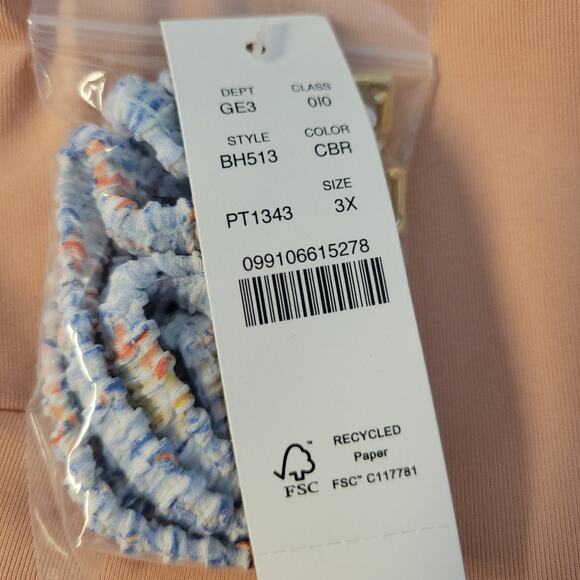 NWT J.Crew Scrunchie Sweetheart‎ Bikini Top Floral Beach Vacation Summer Size 3X - Picture 4 of 7